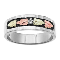 Landstrom's Black Hills Gold Sterling Silver Antiqued Wedding Band - Wall Drug Store