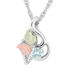 Landstrom's Black Hills Gold & Silver March Birthstone Pendant - Wall Drug Store