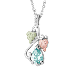 Landstrom's Black Hills Gold & Silver March Pear Shaped Birthstone Pendant - Wall Drug Store