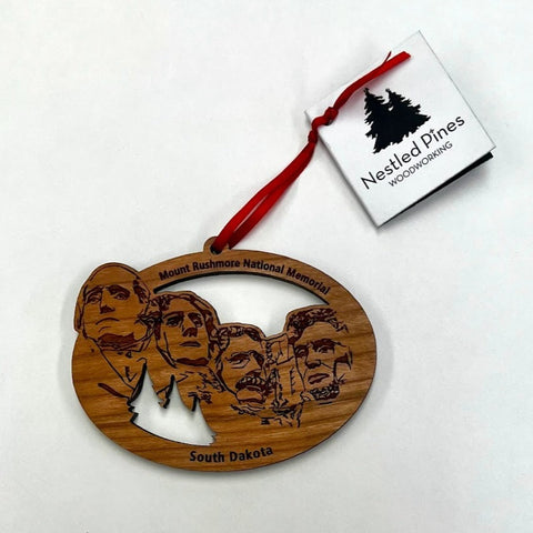 Oval Mount Rushmore Wood Laser Cut Ornament - Wall Drug Store