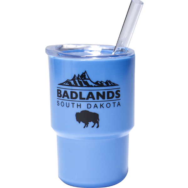 Badlands Shot Glass with a Straw - Blue - Wall Drug Store