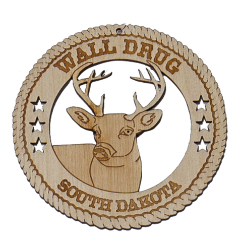 Wall Drug Deer Balsa Wood Laser Cut Ornament - Wall Drug Store