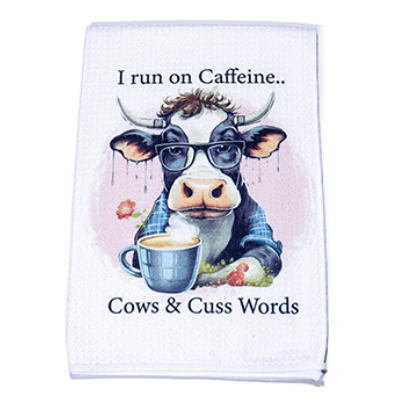I Run On Caffeine Kitchen Towel - Wall Drug Store