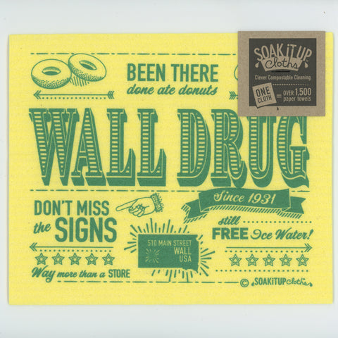 Wall Drug Donuts Swedish Dish Cloth Yellow - Wall Drug Store
