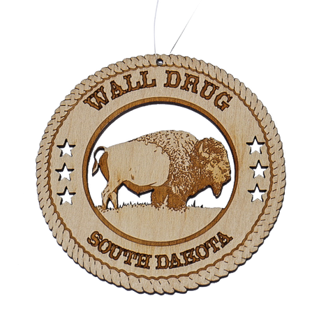 Wall Drug Buffalo Balsa Wood Laser Cut Ornament - Wall Drug Store