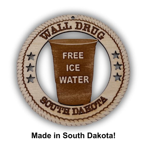 Free Ice Water Balsa Wood Laser Cut Ornament - Wall Drug Store