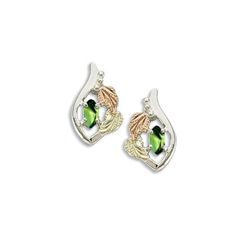 Landstrom's Black Hills Gold & Silver Birthstone Post Earrings - August - Wall Drug Store