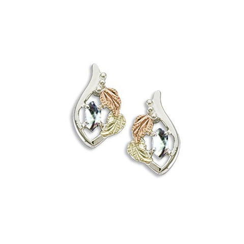 Landstrom's Black Hills Gold & Silver Birthstone Post Earrings - April - Wall Drug Store