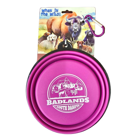 Badlands Collapsible Pet Bowl - Pink - Wall Drug Store