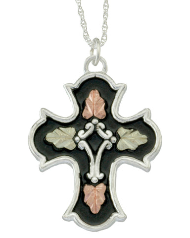 Black Hills Gold Sterling Silver Antiqued Cross Pendant - Wall Drug Store