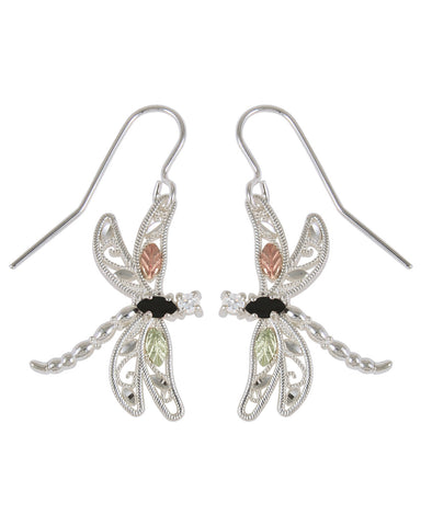 Black Hills Gold Sterling Silver Dragon Fly Earrings - Wall Drug Store