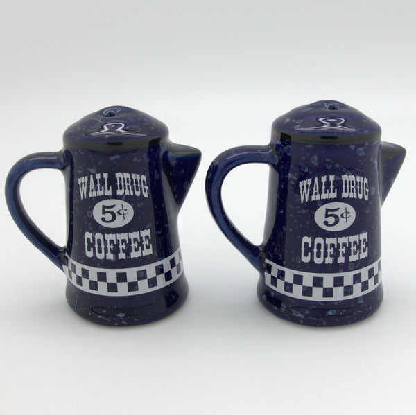 Blue Speckled 5 Cent Coffee Salt and Pepper Shakers - Wall Drug Store