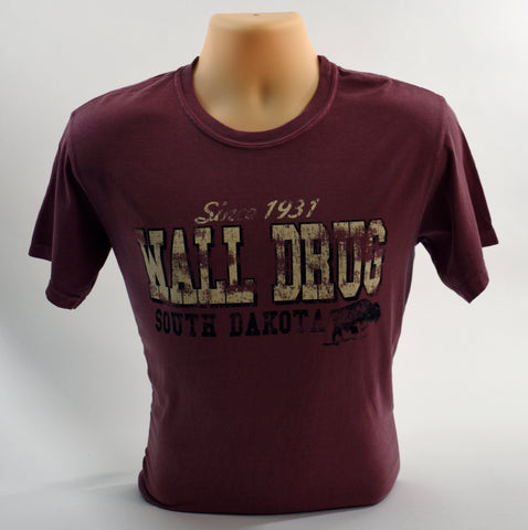 Wall Drug- Since 1931 -South Dakota Maroon T-shirt - Wall Drug Store