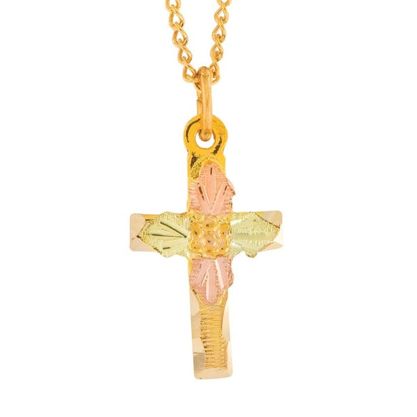 Black Hills Gold Cross Pendant in 10k Yellow Gold - Wall Drug Store