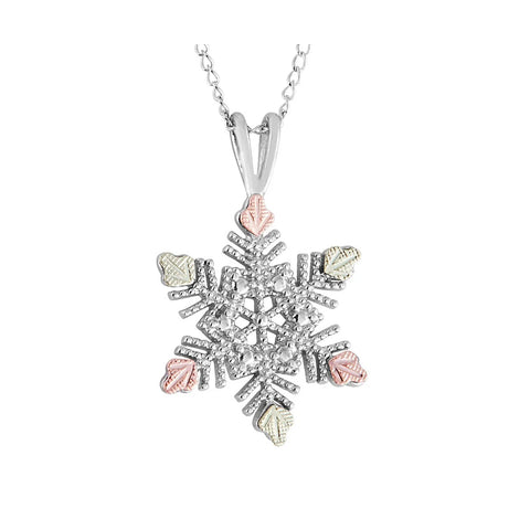 Black Hills Gold Sterling Silver Snowflake Pendant - Wall Drug Store