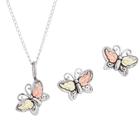 Black Hills Gold Sterling Silver Butterfly Set - Wall Drug Store